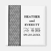 Ebony Chevron Border Save the Date Magnet (Voorkant)