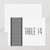 Ebony Chevron Border Table Number Briefkaart (Voorkant / Achterkant)
