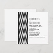 Ebony Chevron Border Wedding Invite Kaart (Voorkant / Achterkant)