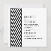 Ebony Chevron Border Wedding Invite Kaart (Voorkant)