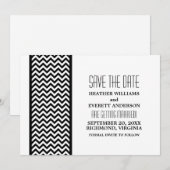 Ebony Chevron Rand Save the Date Uitnodiging (Voorkant / Achterkant)