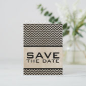 Ebony Chic Chevron Save the Date Briefkaart (Staand voorkant)