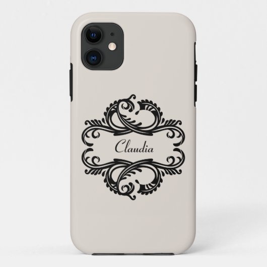 Ebony Chic Damask BT iPhone 5 Hoesje (Achterkant)