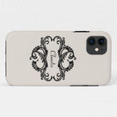 Ebony Chic Damask BT iPhone 5 Hoesje (Achterkant (horizontaal))
