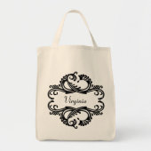 Ebony Chic Damask Canvas tas (Voorkant)