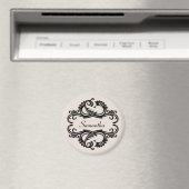 Ebony Chic Damask Magnet (Insitu (Vaatwasser))
