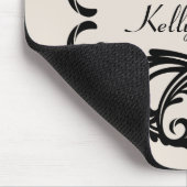 Ebony Chic Damask Mousepad Muismat (Hoek)