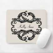 Ebony Chic Damask Mousepad Muismat (Met muis)