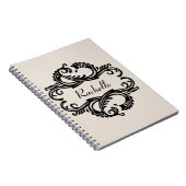 Ebony Chic Damask Notitieboek (Rechterzijde)