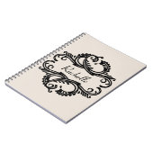 Ebony Chic Damask Notitieboek (Linkerzijde)