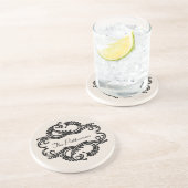 Ebony Chic Damask Onderzetter (Zijkant)