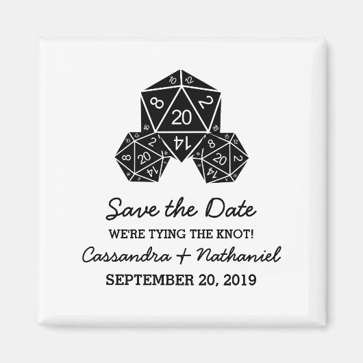Ebony D20-apparaat Save the Date Magnet (Voorkant)