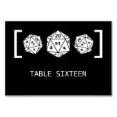 Ebony D20 Dice Gamer Wedding Table Kaart (Achterkant)