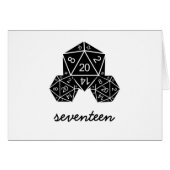 Ebony D20 Dice Table Number Kaart (Voorkant Horizontaal)