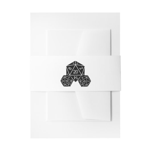 Ebony D20 Dice Wedding Bands Uitnodigingen Wikkel (Voorkant Voorbeeld)