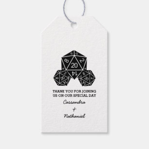 Ebony D20 Dice Wedding Gift Labels Cadeaulabel