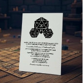 Ebony D20 Dice Wedding Invite Kaart