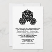 Ebony D20 Dice Wedding Invite Kaart (Voorkant)
