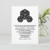 Ebony D20 Dice Wedding Invite Kaart (Staand voorkant)