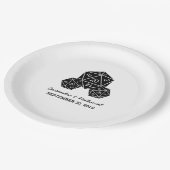 Ebony D20 Dice Wedding Paper-Borden Papieren Bordje (Gekanteld)