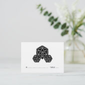 Ebony D20 Dice Wedding Place Card Plaatskaartje (Staand voorkant)