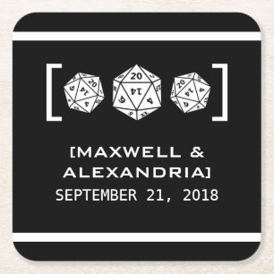 Ebony D20-Onderzetters voor gamerpapier Kartonnen Onderzetters