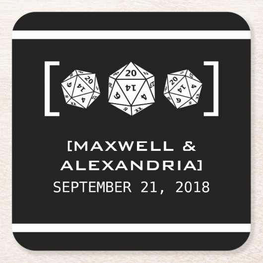 Ebony D20-Onderzetters voor gamerpapier Kartonnen Onderzetters (Voorkant)