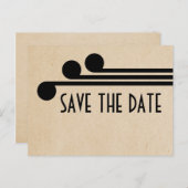 Ebony Deco Chic Save the Date Briefkaart (Voorkant / Achterkant)