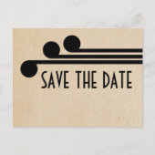 Ebony Deco Chic Save the Date Briefkaart (Voorkant)