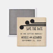 Ebony Deco Chic Save the Date Magnet (Voorkant / Achterkant)
