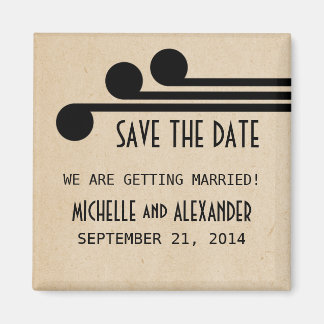 Ebony Deco Chic Save the Date Magnet