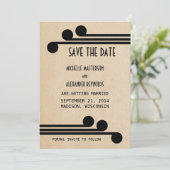 Ebony Deco Chic Save the Date Uitnodiging (Staand voorkant)