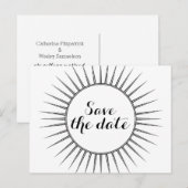 Ebony Deco Retro Save the Date Briefkaart (Voorkant / Achterkant)