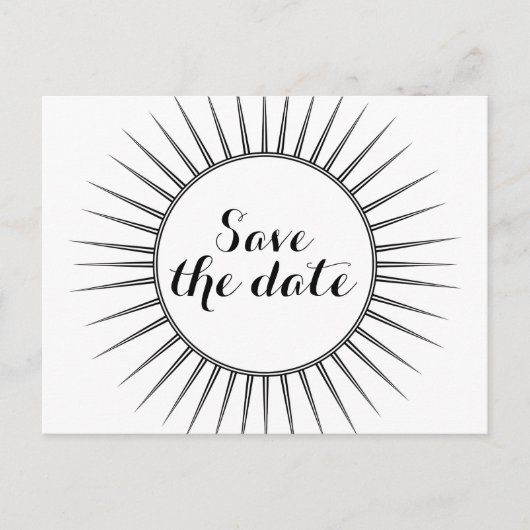 Ebony Deco Retro Save the Date Briefkaart (Voorkant)