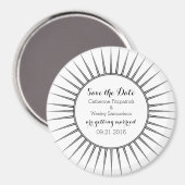 Ebony Deco Retro Save the Date Magnet (Voorkant / Achterkant)