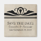Ebony Elegant Deco Save the Date Magnet (Voorkant)