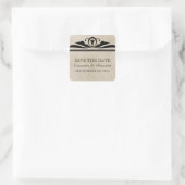 Ebony Elegant Deco Save the Date Stickers (Tas)