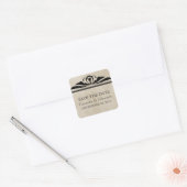 Ebony Elegant Deco Save the Date Stickers (Envelop)