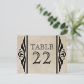 Ebony Elegant Deco Table Number Briefkaart (Staand voorkant)
