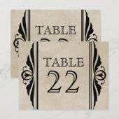 Ebony Elegant Deco Table Number Briefkaart (Voorkant / Achterkant)