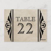 Ebony Elegant Deco Table Number Briefkaart (Achterkant)