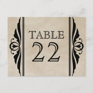 Ebony Elegant Deco Table Number Briefkaart