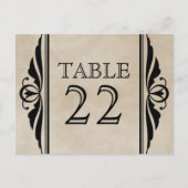 Ebony Elegant Deco Table Number Briefkaart (Voorkant)
