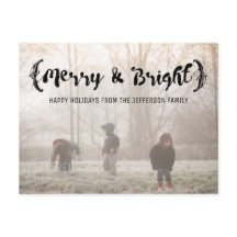 Ebony Elegant Sketched Merry & Bright Photo