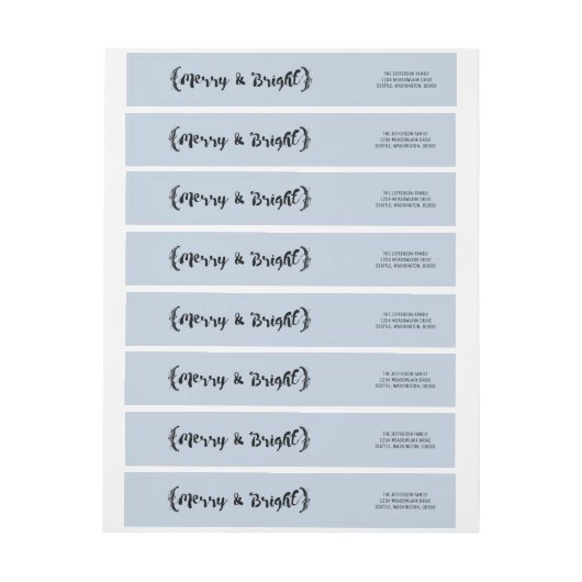 Ebony Elegant Sketched Merry en Bright Holiday (Vel)