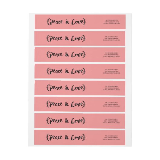 Ebony Elegant Sketted Peace & Love Holiday (Vel)