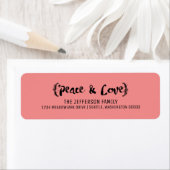 Ebony Elegant Sketted Peace & Love Holiday Etiket (Insitu)