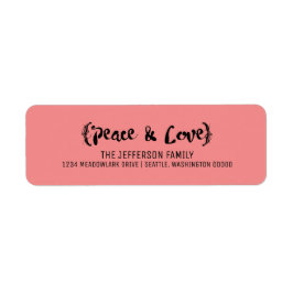 Ebony Elegant Sketted Peace & Love Holiday Etiket