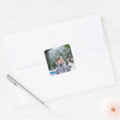 Ebony Elegant Snowflakes Holiday Foto Stickers (Envelop)