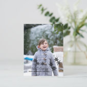 Ebony Elegant Snowflakes kerstfoto Briefkaart (Staand voorkant)